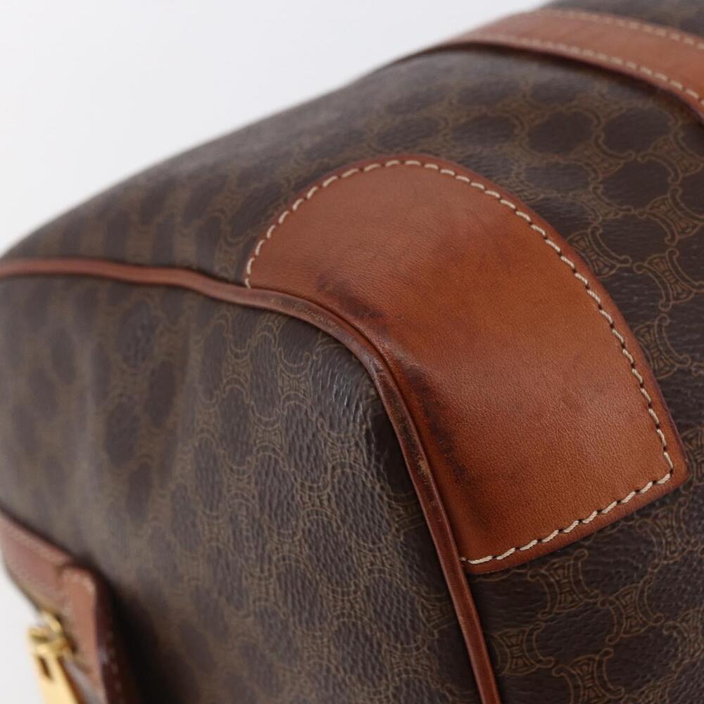 CELINE Macadam Canvas Mini Boston Bag PVC Leather Brown Auth ki6058 - Picture 14 of 16